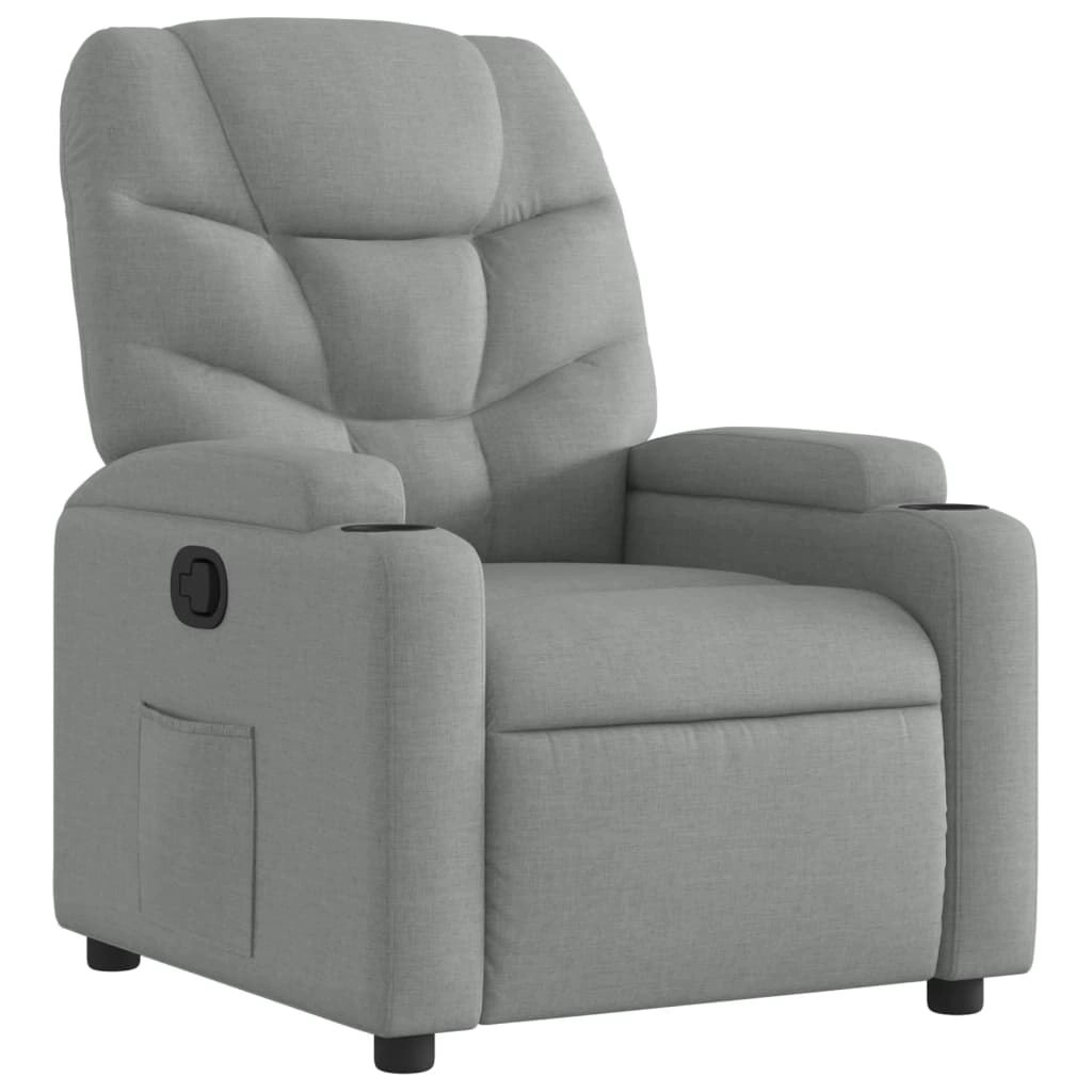 Recliner Chair Light Grey Fabric 372441