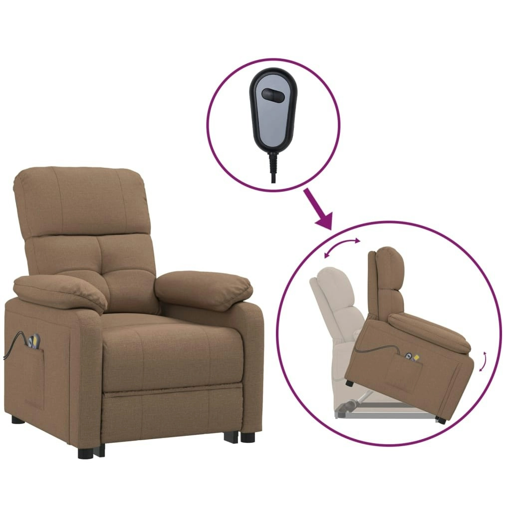 Stand up Massage Chair Brown Fabric 3152167