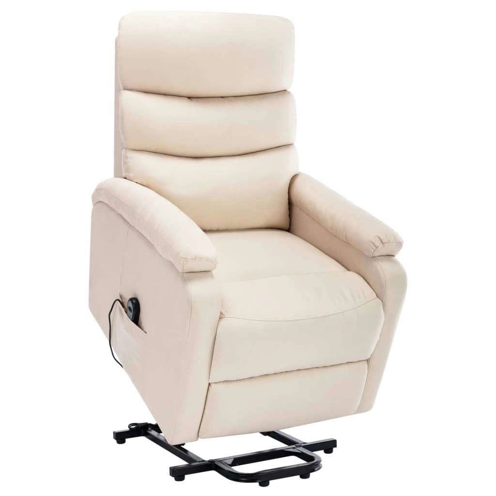 Stand up Massage Chair Cream Fabric 321255