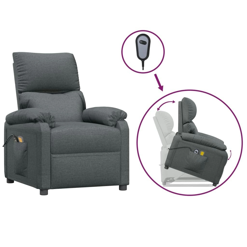 Stand up Massage Chair Dark Grey Fabric 3152407