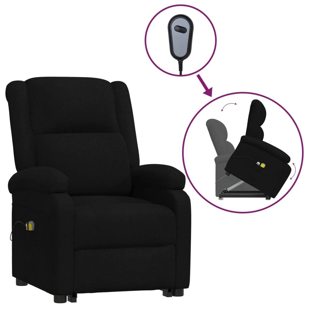 Stand up Massage Chair Black Fabric 3152329