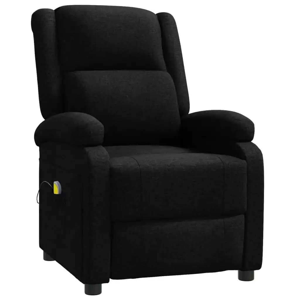 Wing Back Massage Chair Black Fabric 348450