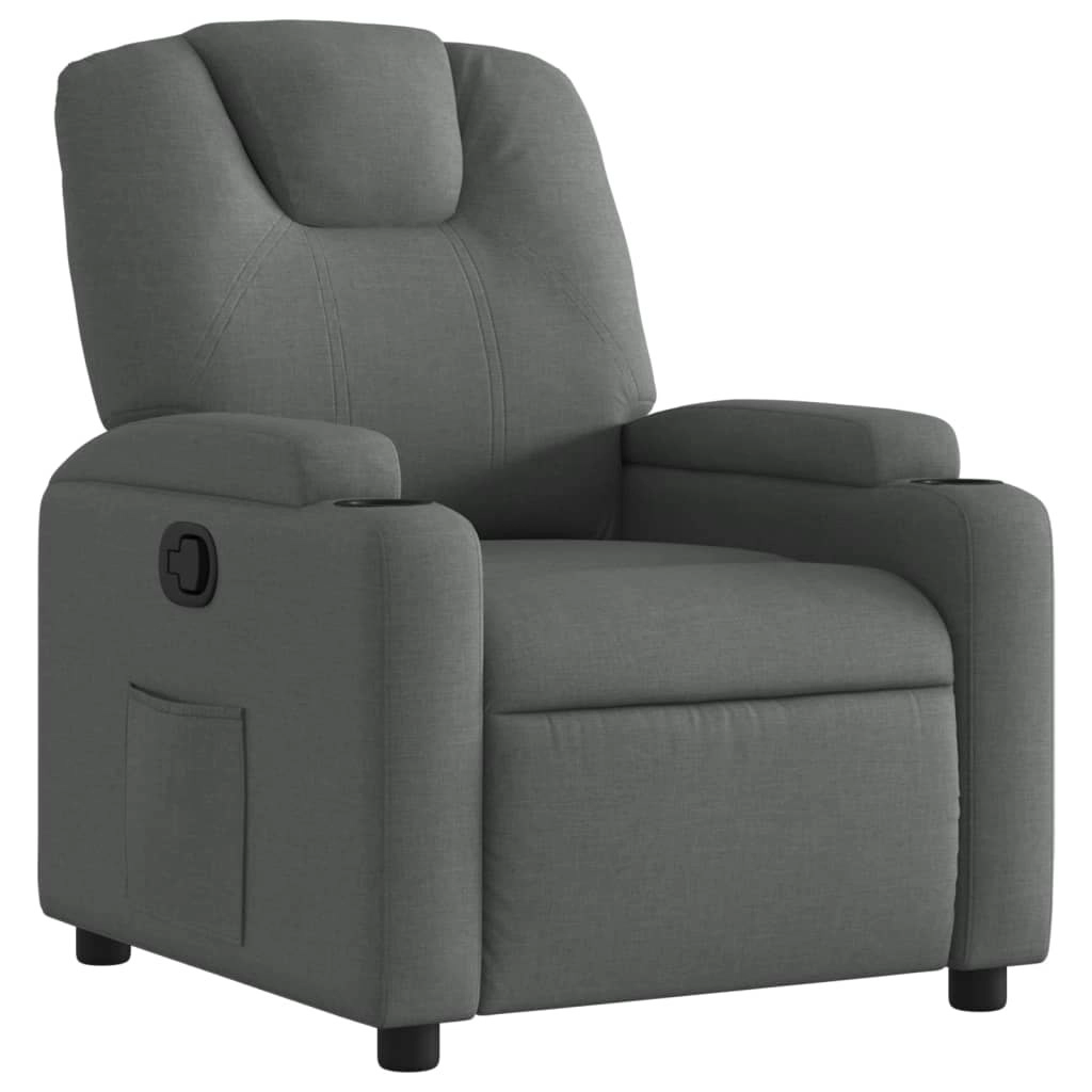 Recliner Chair Dark Grey Fabric 372366