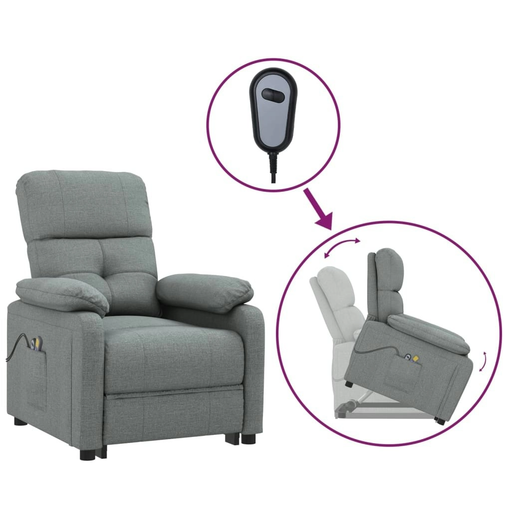 Stand up Massage Chair Dark Grey Fabric 3152164