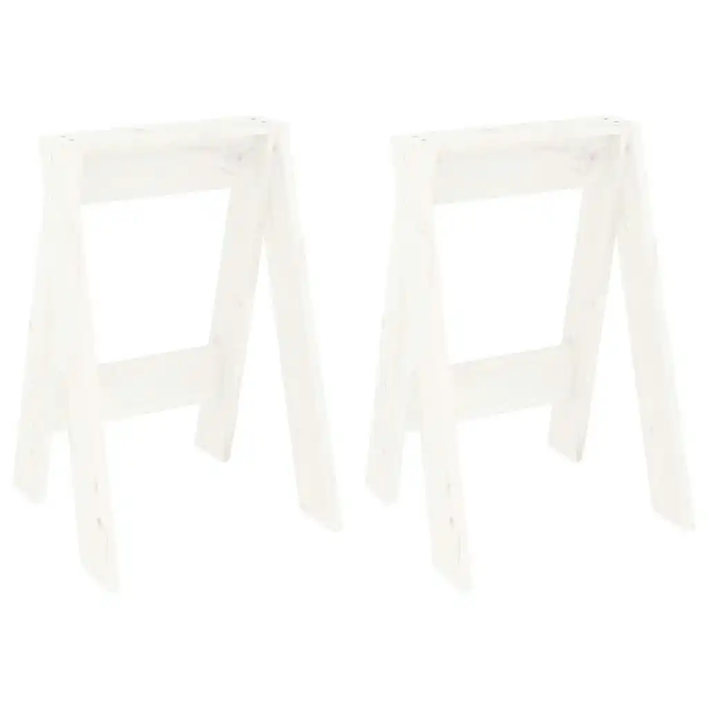 Stools 2 pcs White 40x40x60 cm Solid Wood Pine 823665