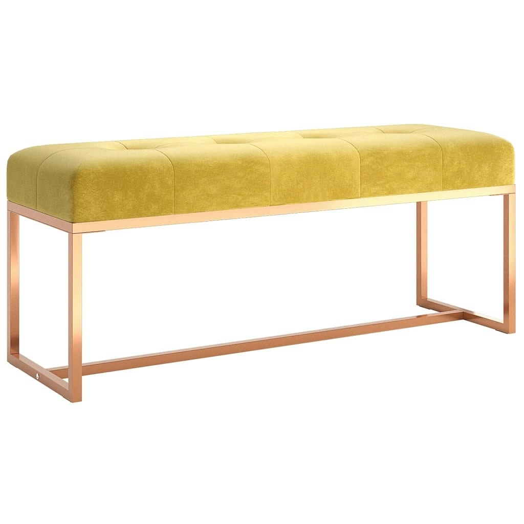 Bench Mustard Yellow 110x36x45 cm Velvet 350602