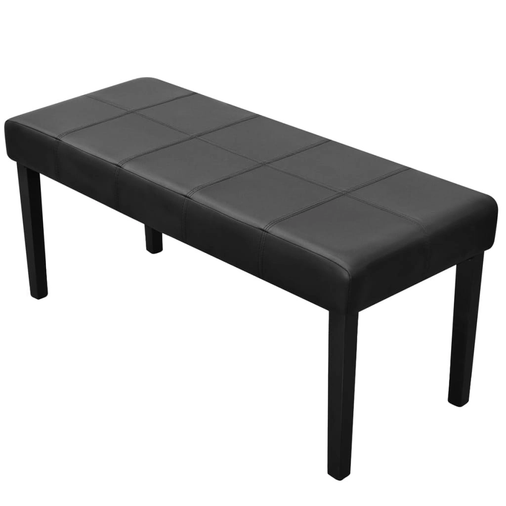 Black High Quality Artificial Leather Bench 241104