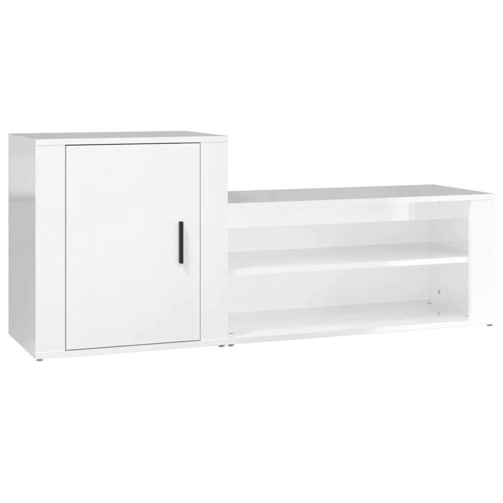 Shoe Cabinet High Gloss White 130x35x54 cm Engineered Wood 816746