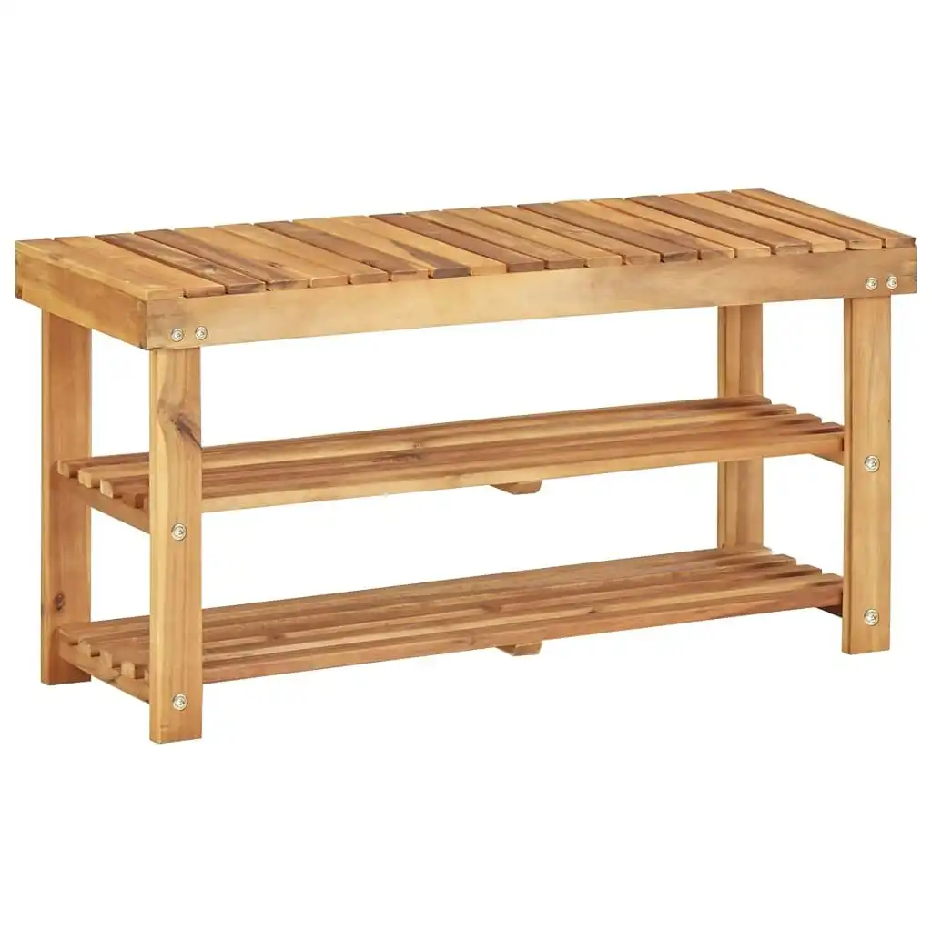 Shoe Rack 90x32x46 cm Solid Acacia Wood 45931