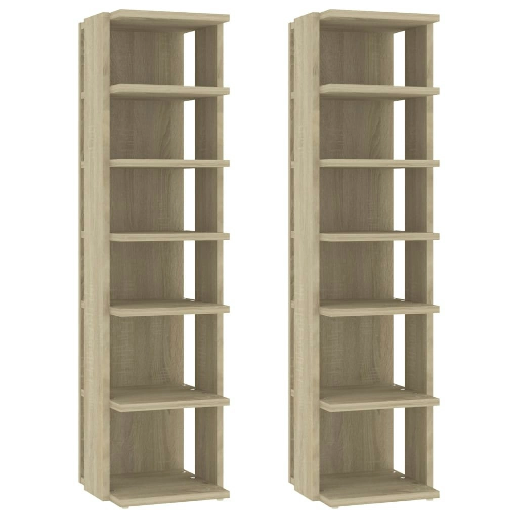 Shoe Cabinets 2 pcs Sonoma Oak 27.5x27x102 cm 808492