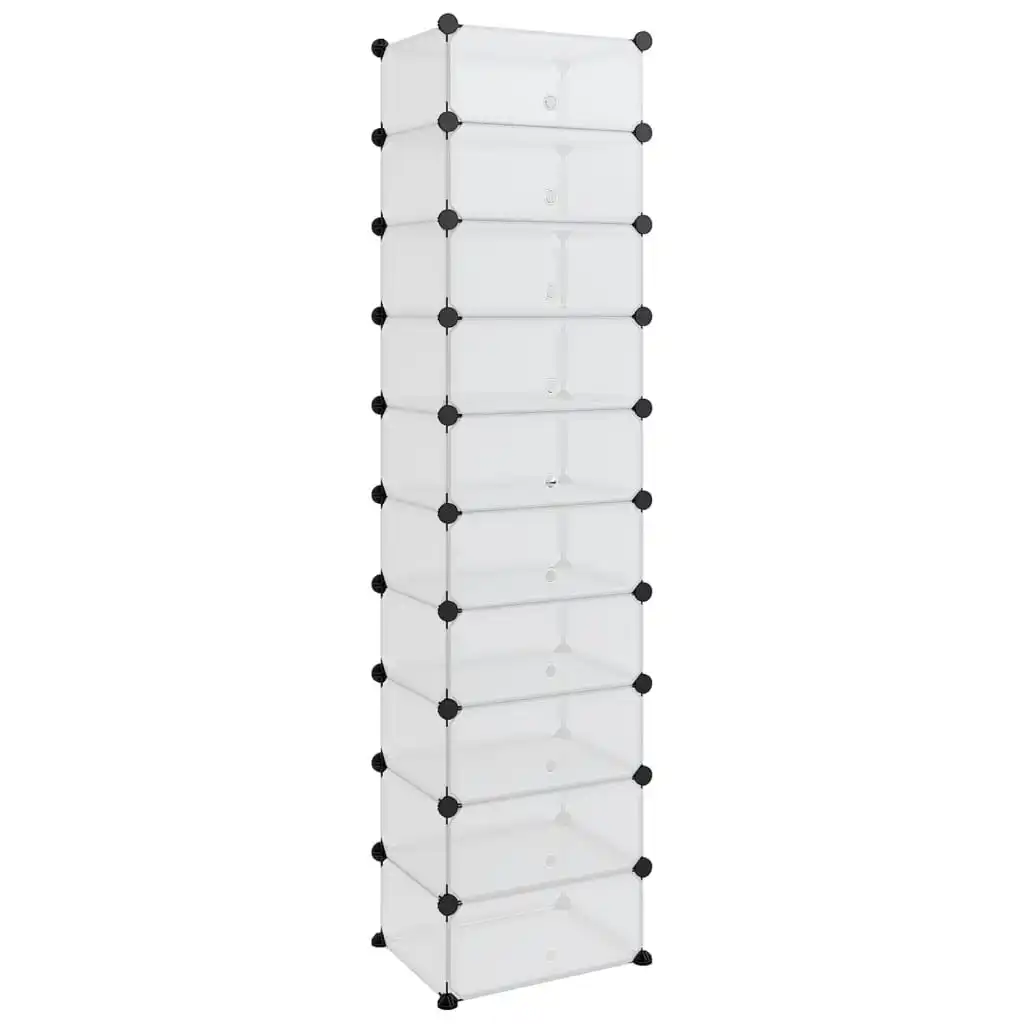 Shoe Rack Transparent 44x32x174 cm PP 340561