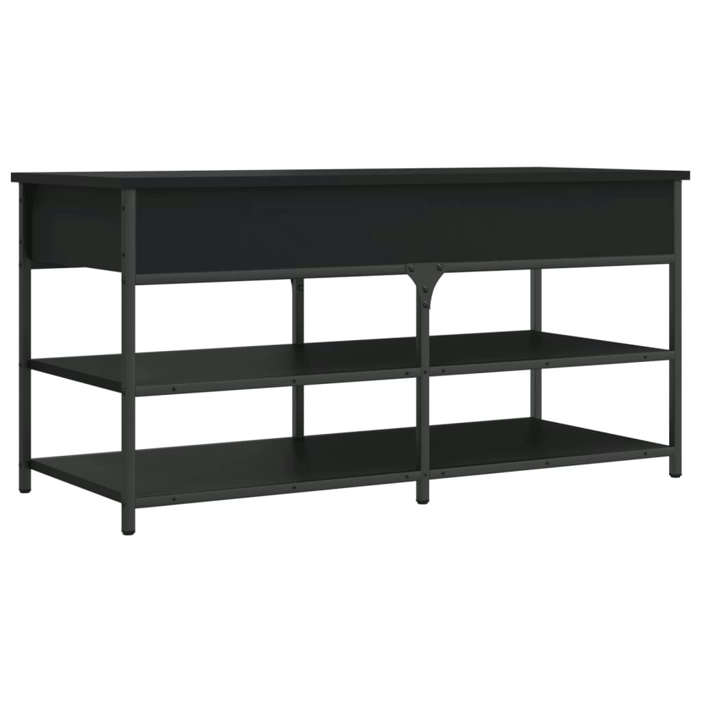 Shoe Bench Black 100x42.5x50 cm Engineered Wood 839033