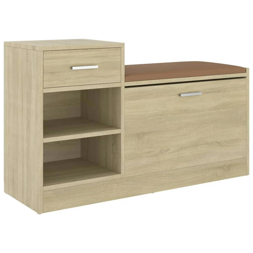 Shoe Bench Sonoma Oak 94.5x31x57 cm Engineered Wood 326744