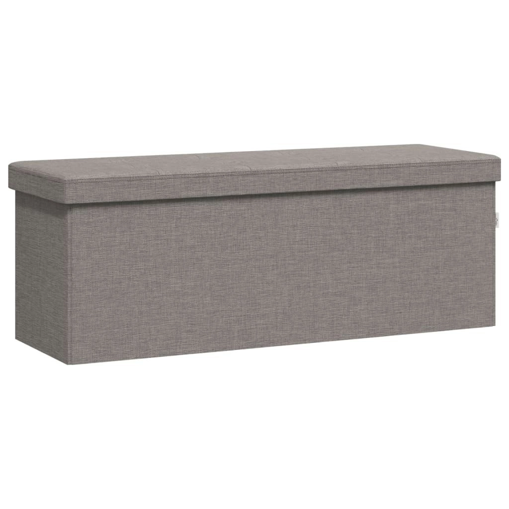 Storage Bench Foldable Light Grey Faux Linen 374905