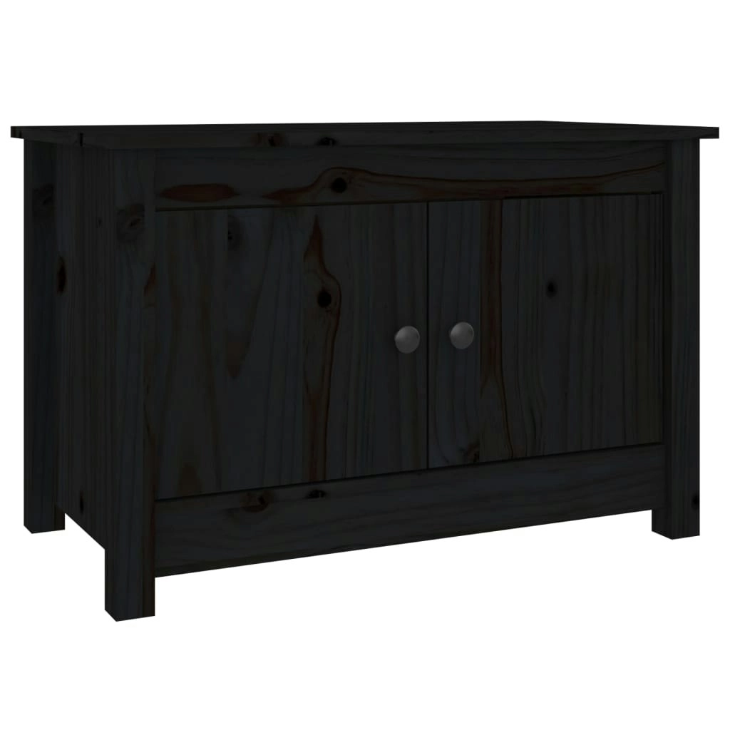 Shoe Cabinet Black 70x38x45.5 cm Solid Wood Pine 813783