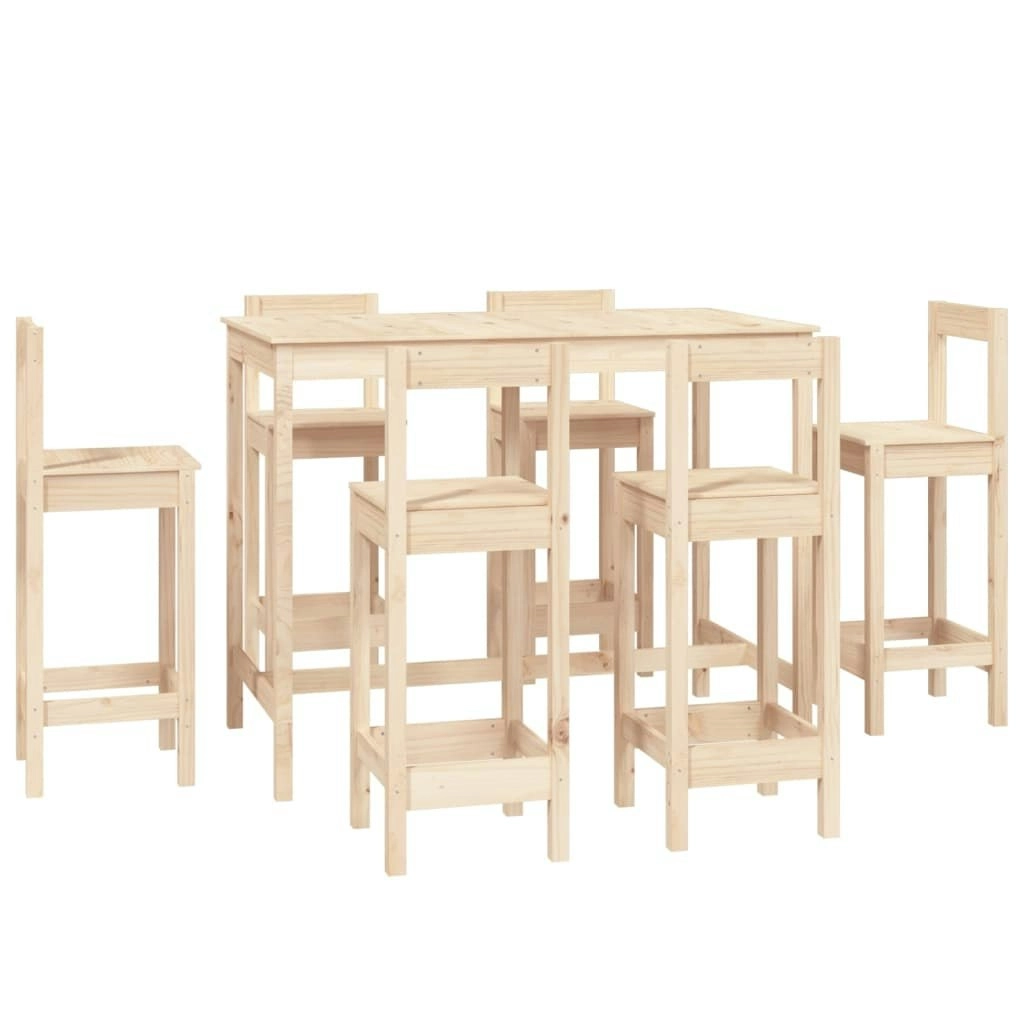 7 Piece Bar Set Solid Wood Pine 3124712