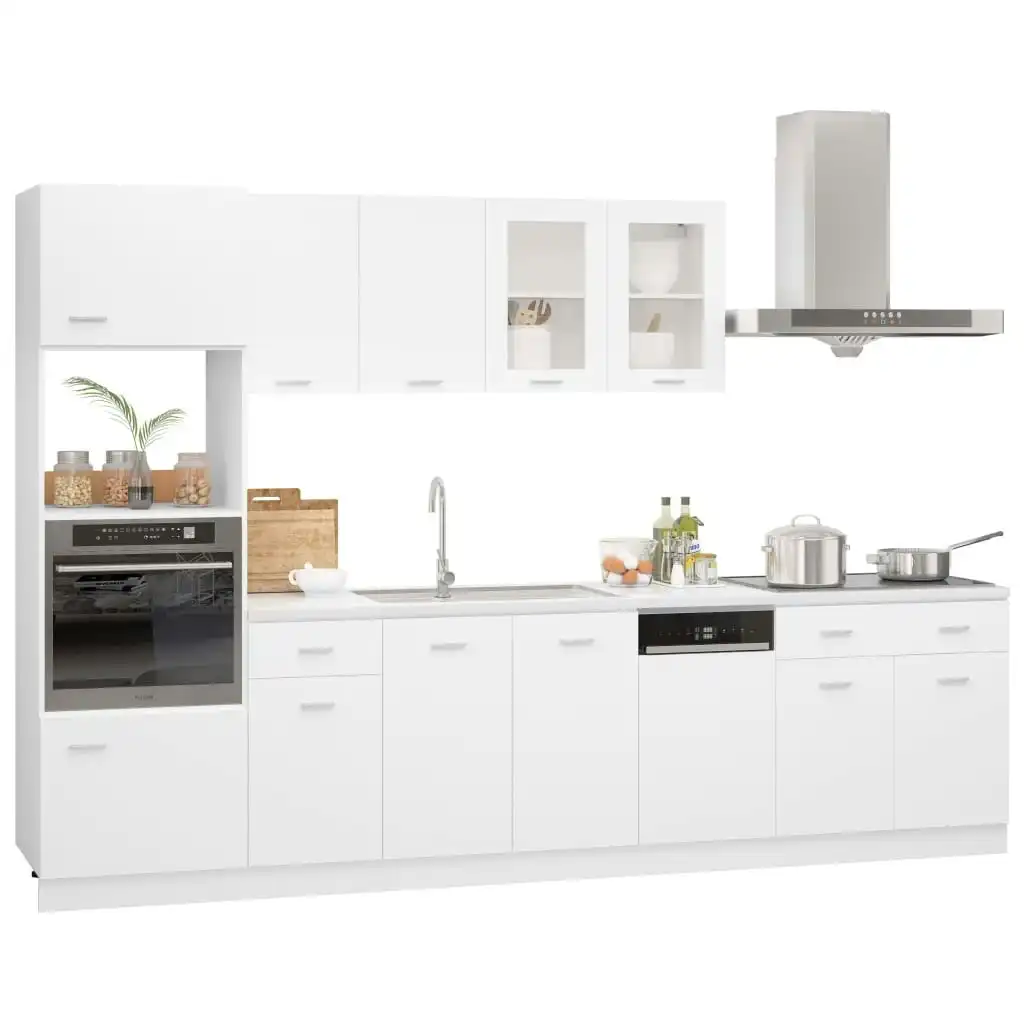 7 Piece Kitchen Cabinet Set White Engineered Wood 3067623