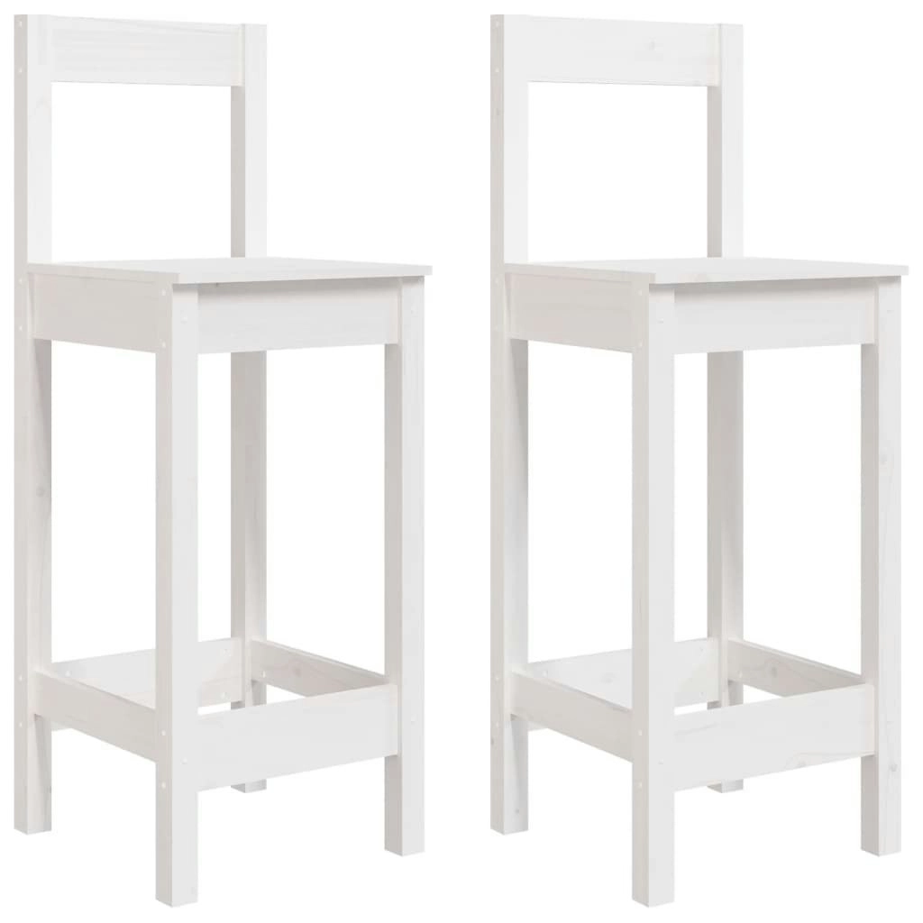 Bar Chairs 2 pcs White 40x41.5x112 cm Solid Wood Pine 822143