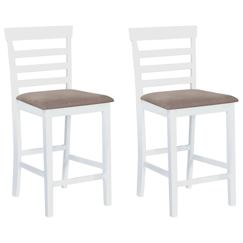 Bar Chairs 2 pcs White Fabric 241702