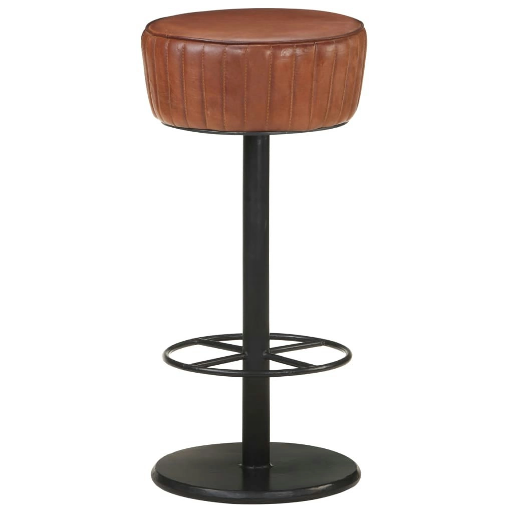 Bar Stool Brown Real Leather 321871