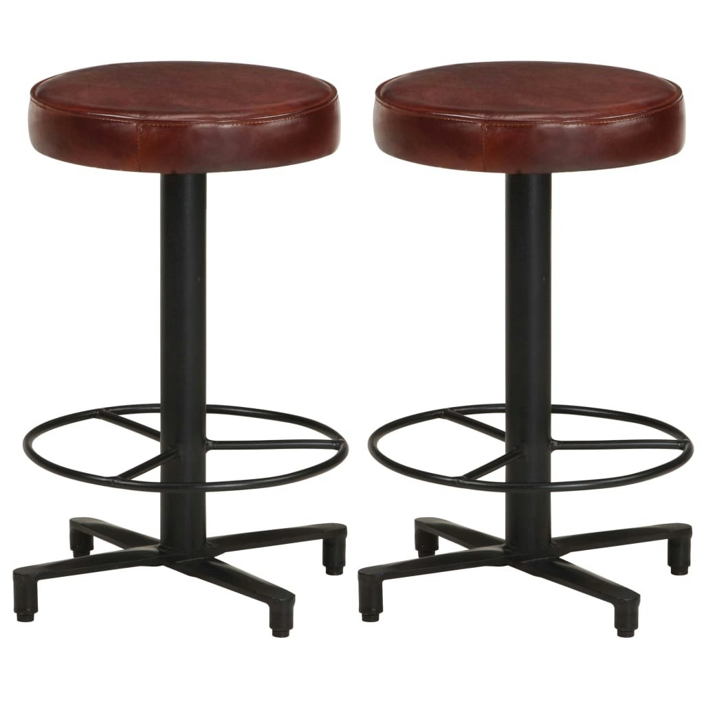 Bar Stools 2 pcs 52 cm Real Leather 321969