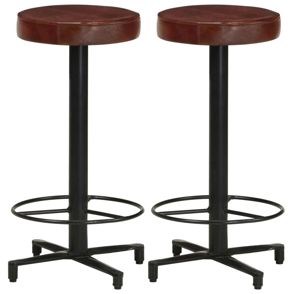 Bar Stools 2 pcs 66 cm Real Leather 321968