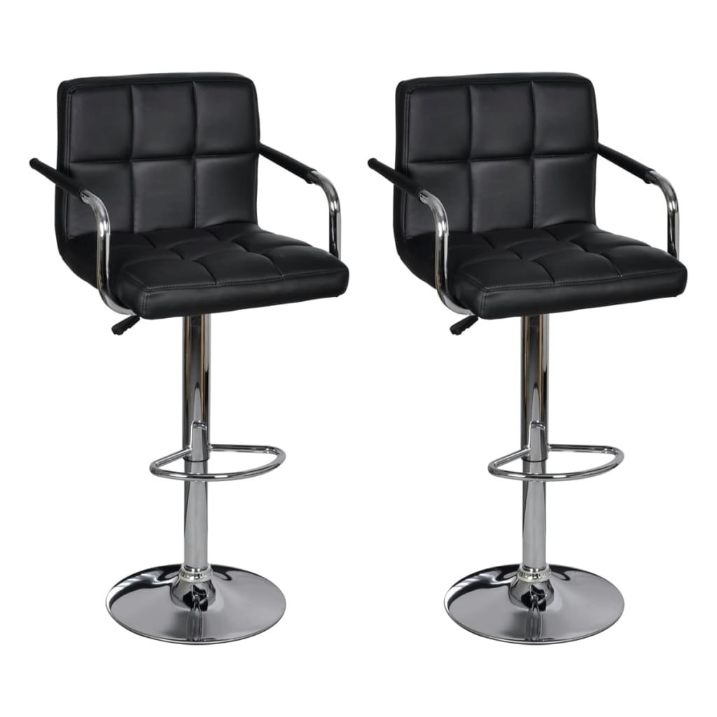 Bar Stools 2 pcs Black Faux Leather 240463