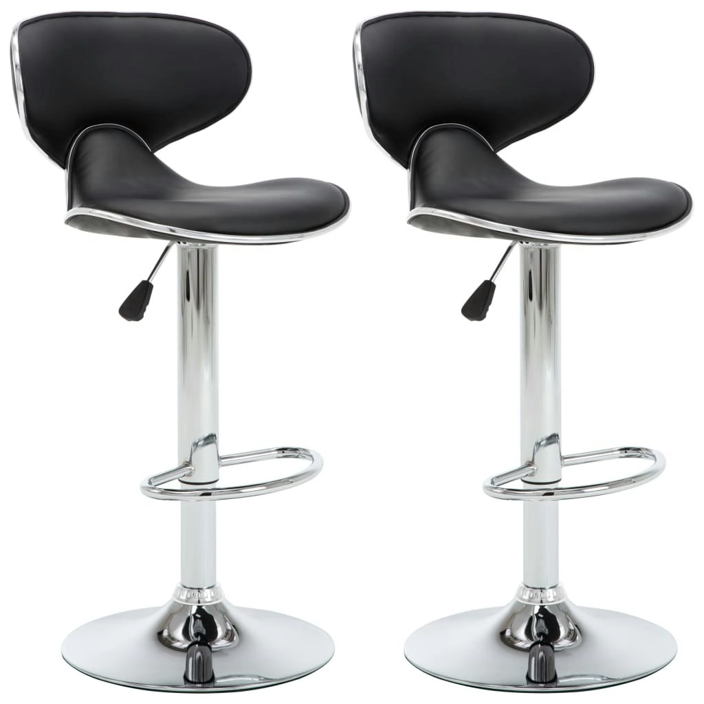 Bar Stools 2 pcs Black Faux Leather 323644