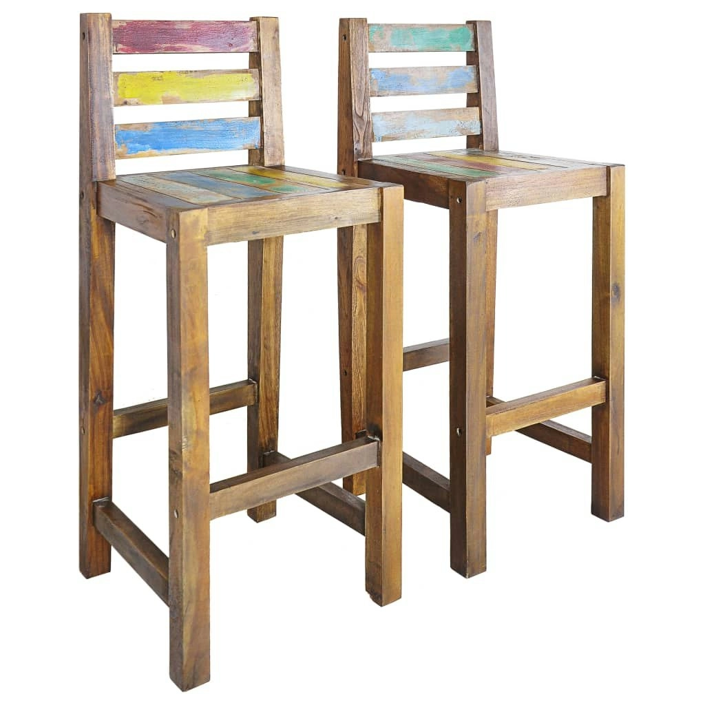 Bar Stools 2 pcs Solid Reclaimed Wood 245800