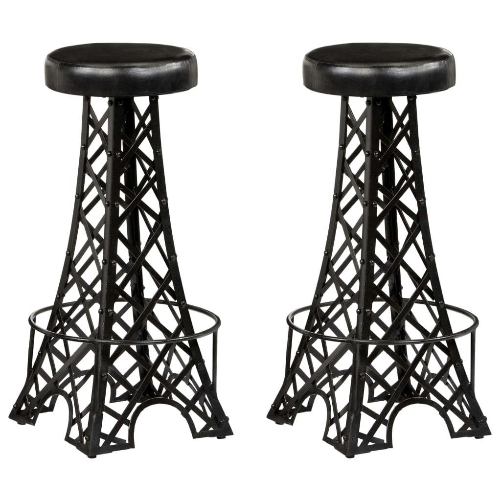 Bar Stools 2 pcs Real Leather 247660