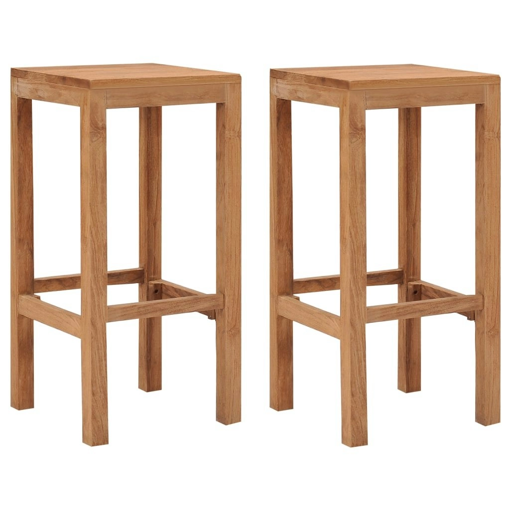 Bar Stools 2 pcs Solid Teak Wood 287232