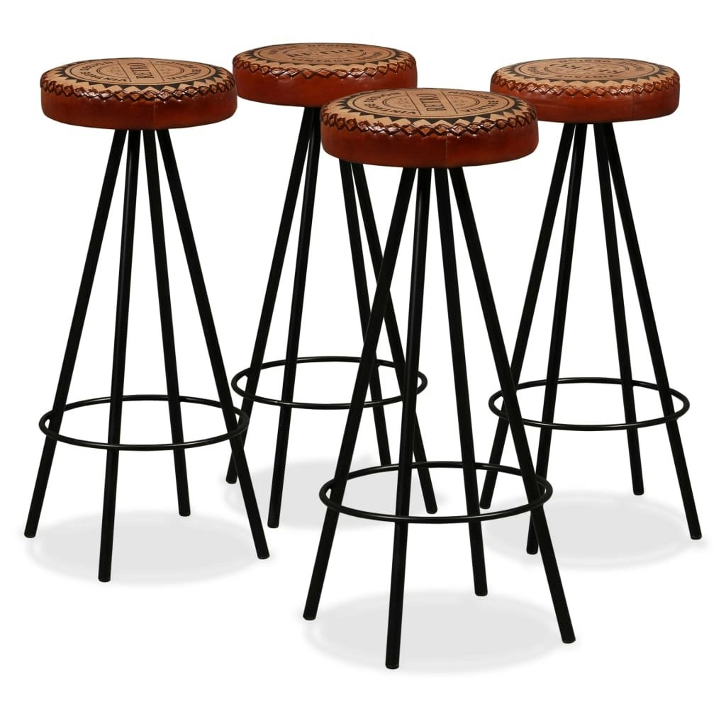 Bar Stools 4 pcs Real Leather 245448