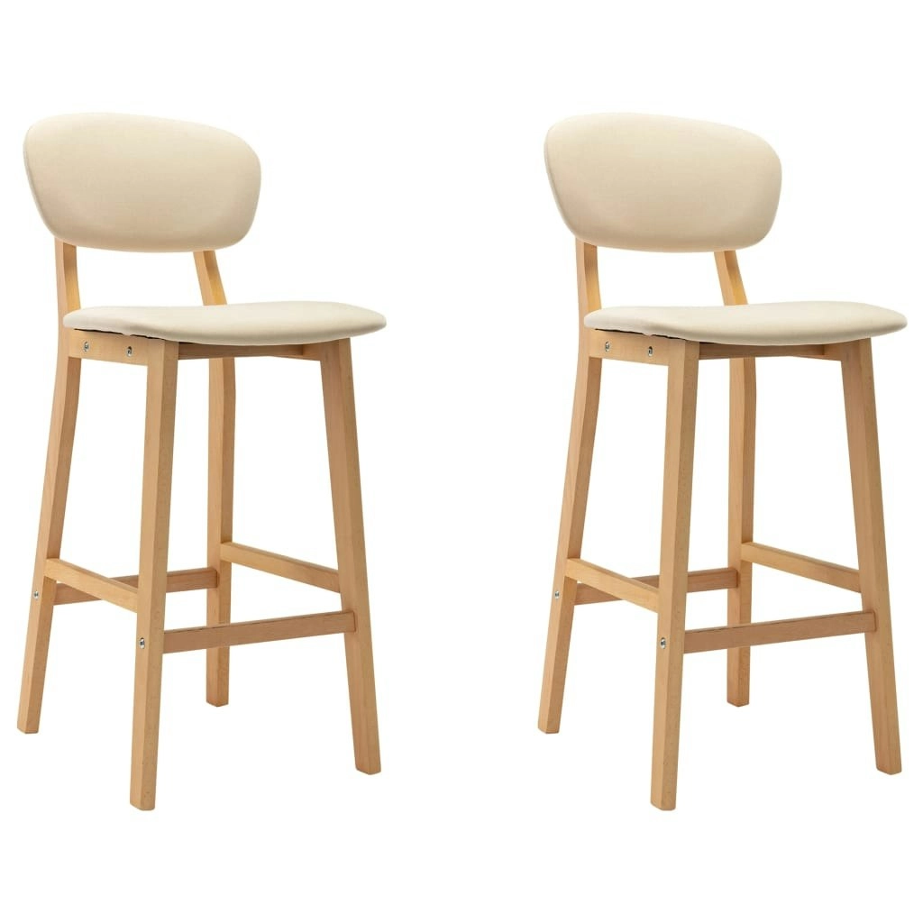 Bar Stools 2 pcs Cream Fabric 289369