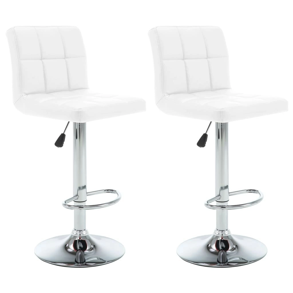 Bar Stools 2 pcs White Faux Leather 323633