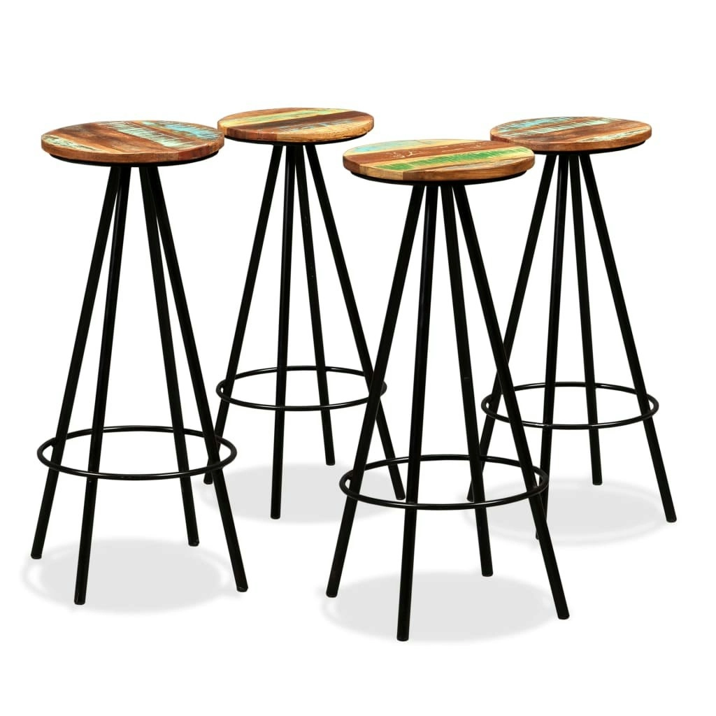 Bar Stools 4 pcs Solid Reclaimed Wood 245446