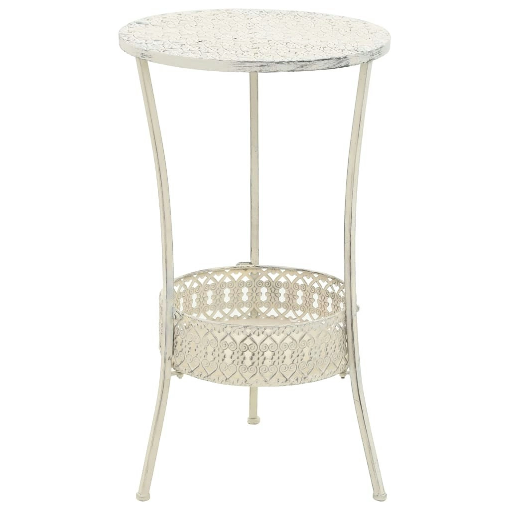 Bistro Table Vintage Style Round Metal 40x70 cm White 245938