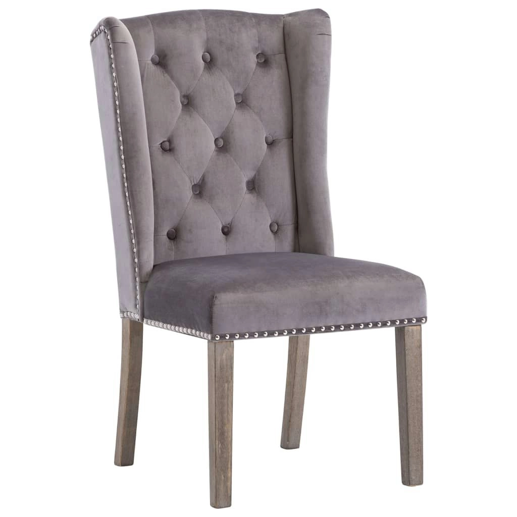 Dining Chair Grey Velvet 287951