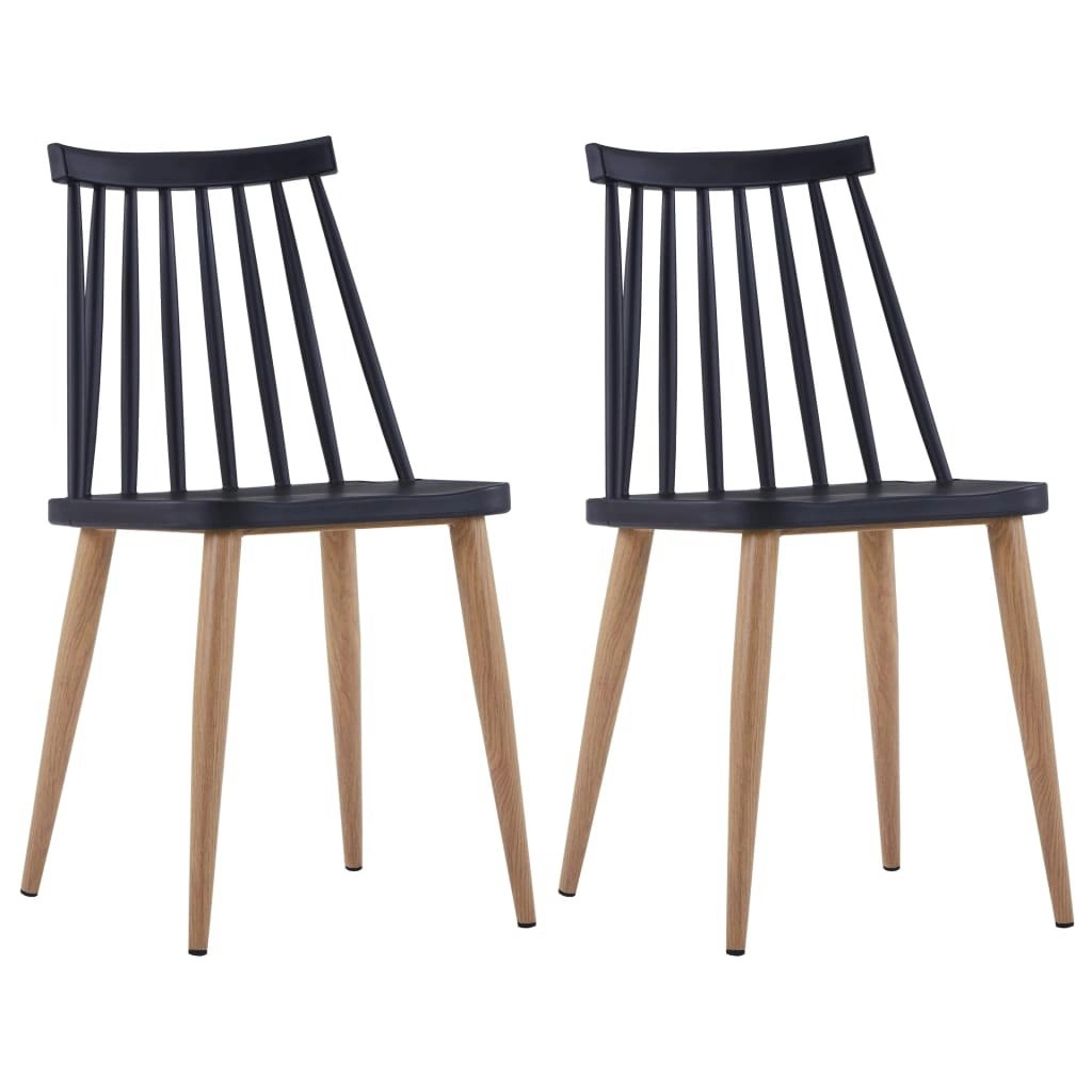 Dining Chairs 2 pcs Black Plastic 247285