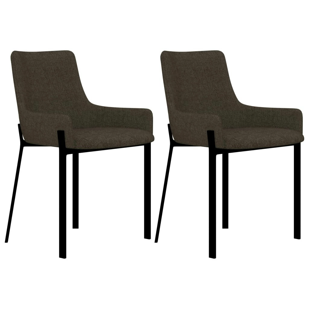 Dining Chairs 2 pcs Brown Fabric 282592