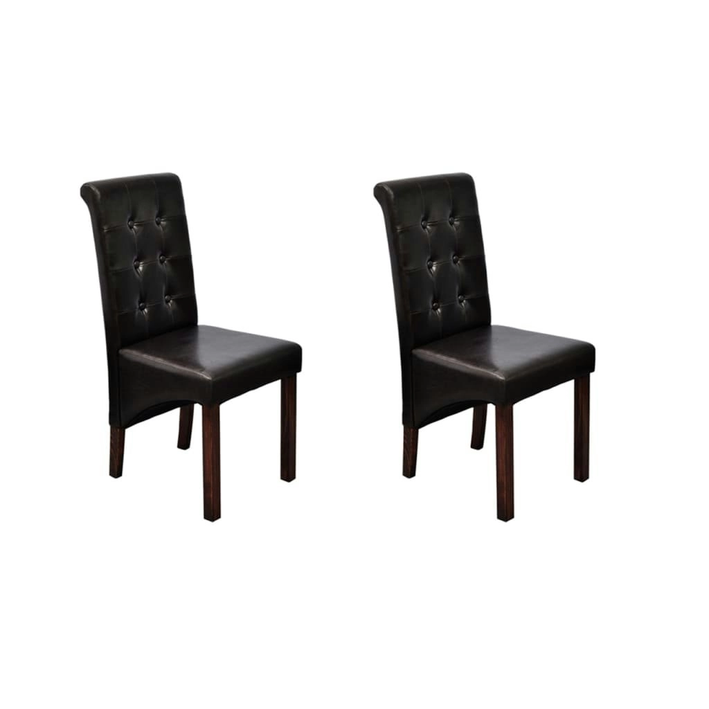 Dining Chairs 2 pcs Brown Faux Leather 60622