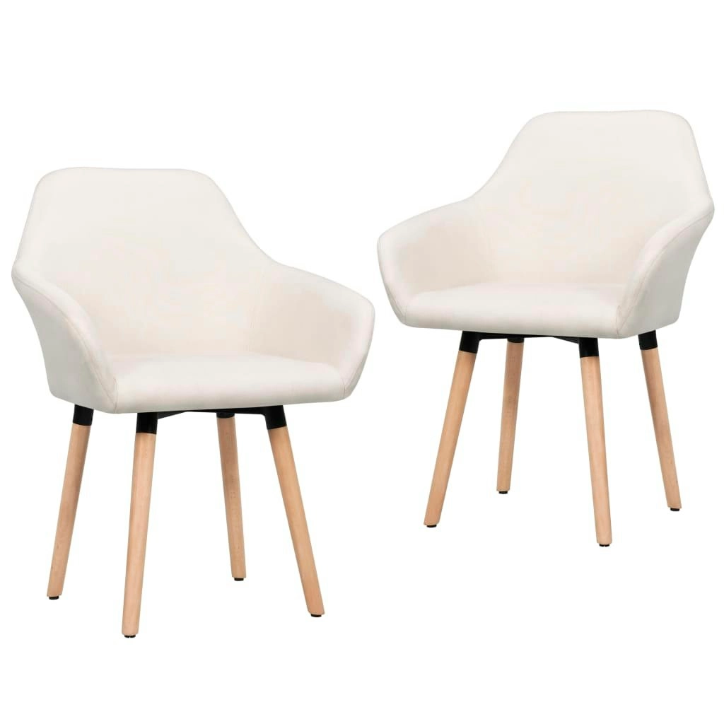 Dining Chairs 2 pcs Cream Fabric 323023