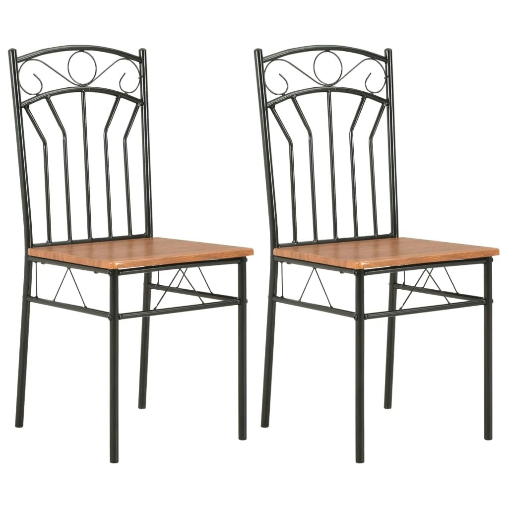 Dining Chairs 2 pcs Brown MDF 281399