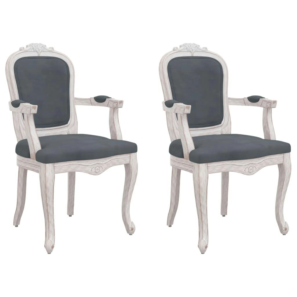 Dining Chairs 2 pcs Dark Grey 62x59.5x100.5 cm Velvet 344468