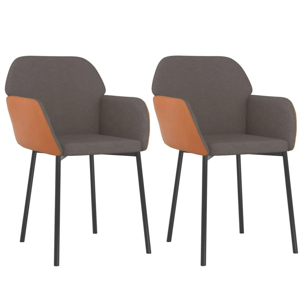 Dining Chairs 2 pcs Dark Grey Fabric and Faux Leather 344752