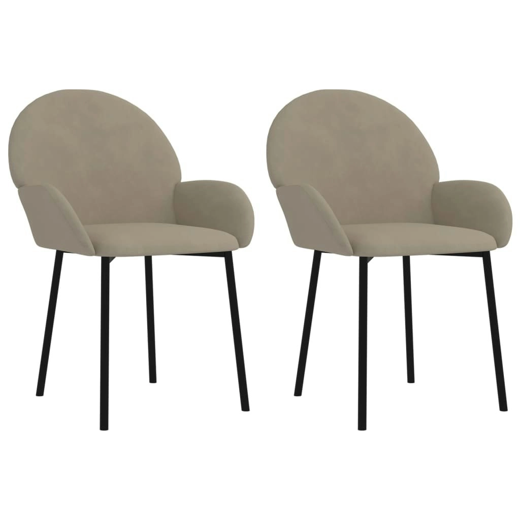 Dining Chairs 2 pcs Light Grey Velvet 344763