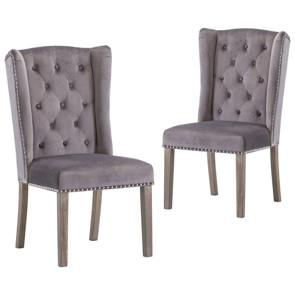 Dining Chairs 2 pcs Grey Velvet 3055850