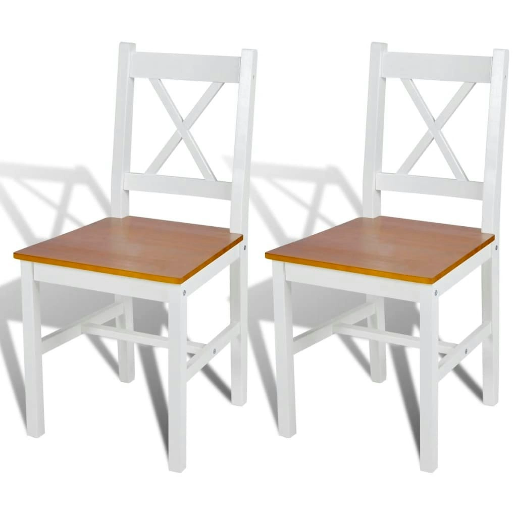 Dining Chairs 2 pcs White Pinewood 241512