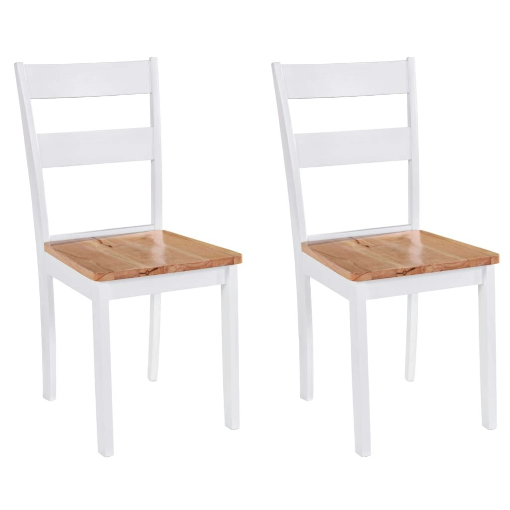 Dining Chairs 2 pcs White Solid Rubber Wood 245368