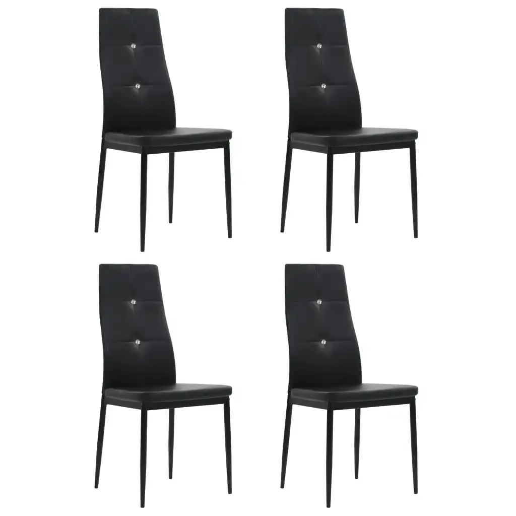 Dining Chairs 4 pcs Black Faux Leather 246188