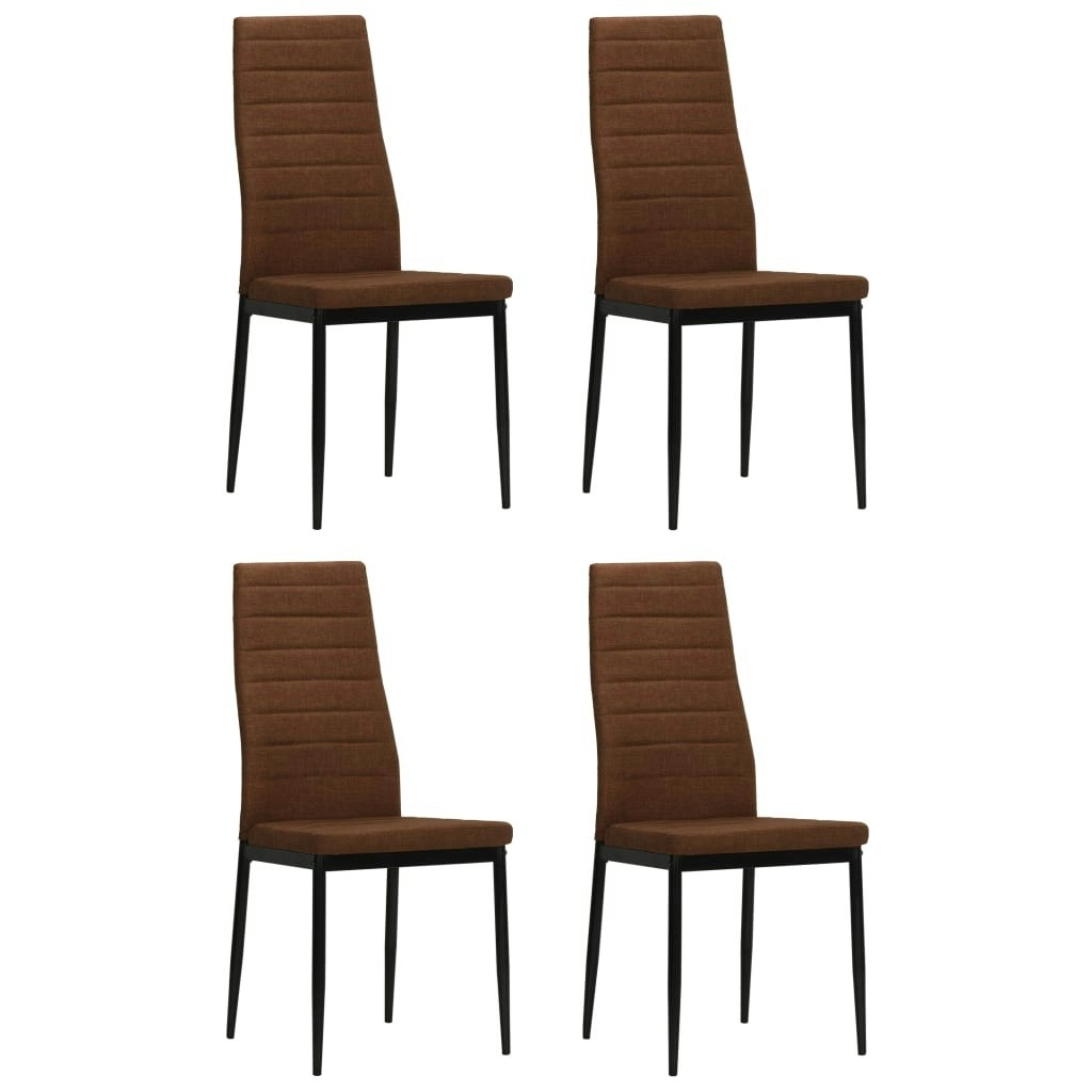 Dining Chairs 4 pcs Brown Fabric 246184